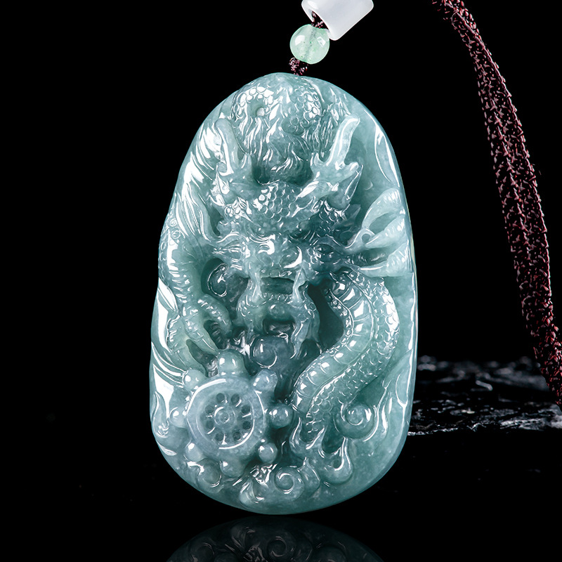 Necklace Pendant - Burmese Jadeite Dragon Pendant Necklace Burmese