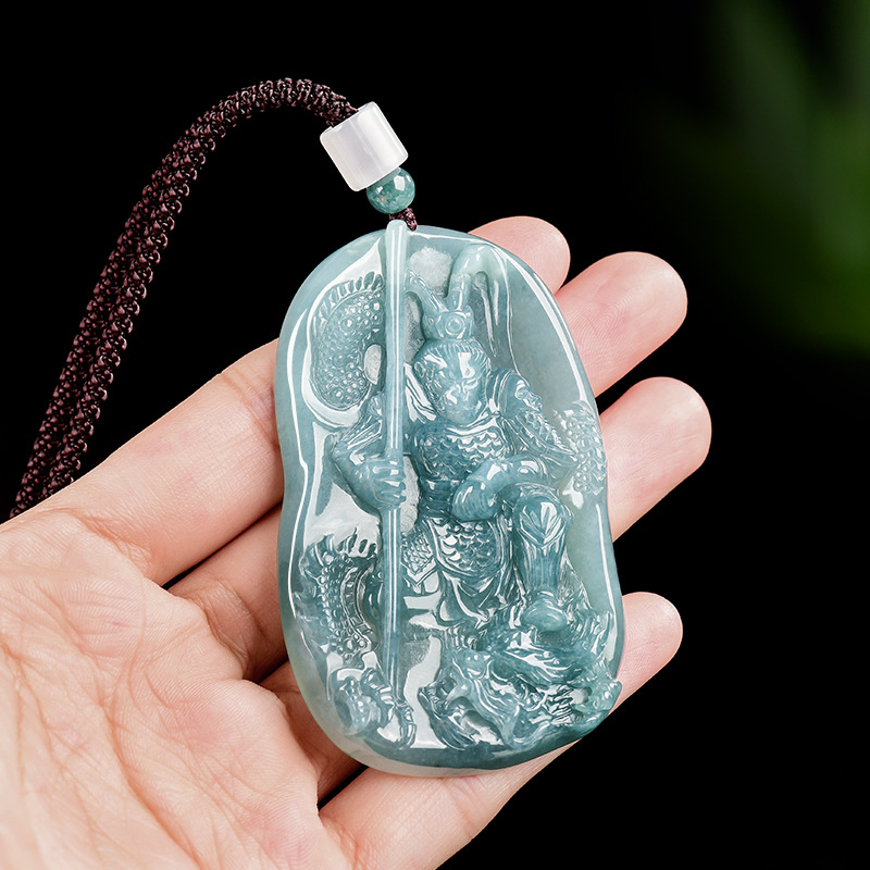 Necklace Pendant - Burmese Jadeite Monkey King Pendant Necklace