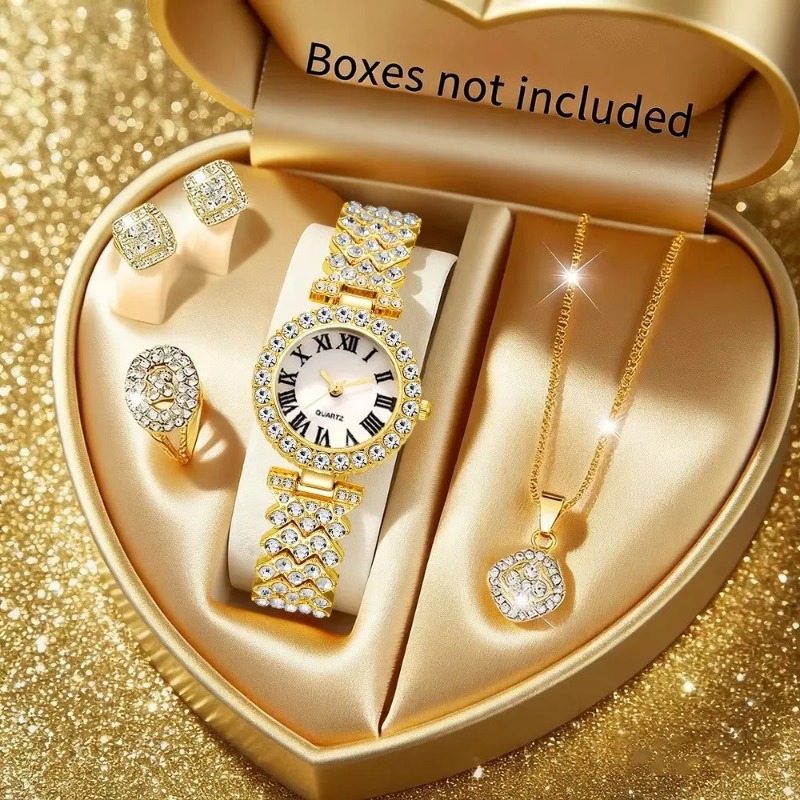 5PCS Luxury Rhinestone Women's - огляд і ціна Jewelry Clasp Watches