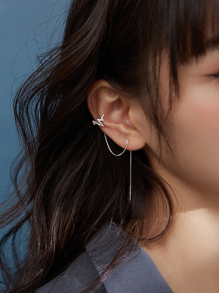 Real 925 Sterling Silver Doubl - огляд і ціна Ear Cuff No Piercing