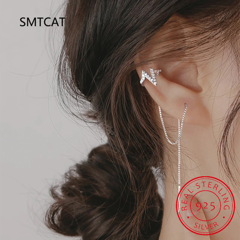 Real 925 Sterling Silver Doubl - огляд і ціна Ear Cuff No Piercing