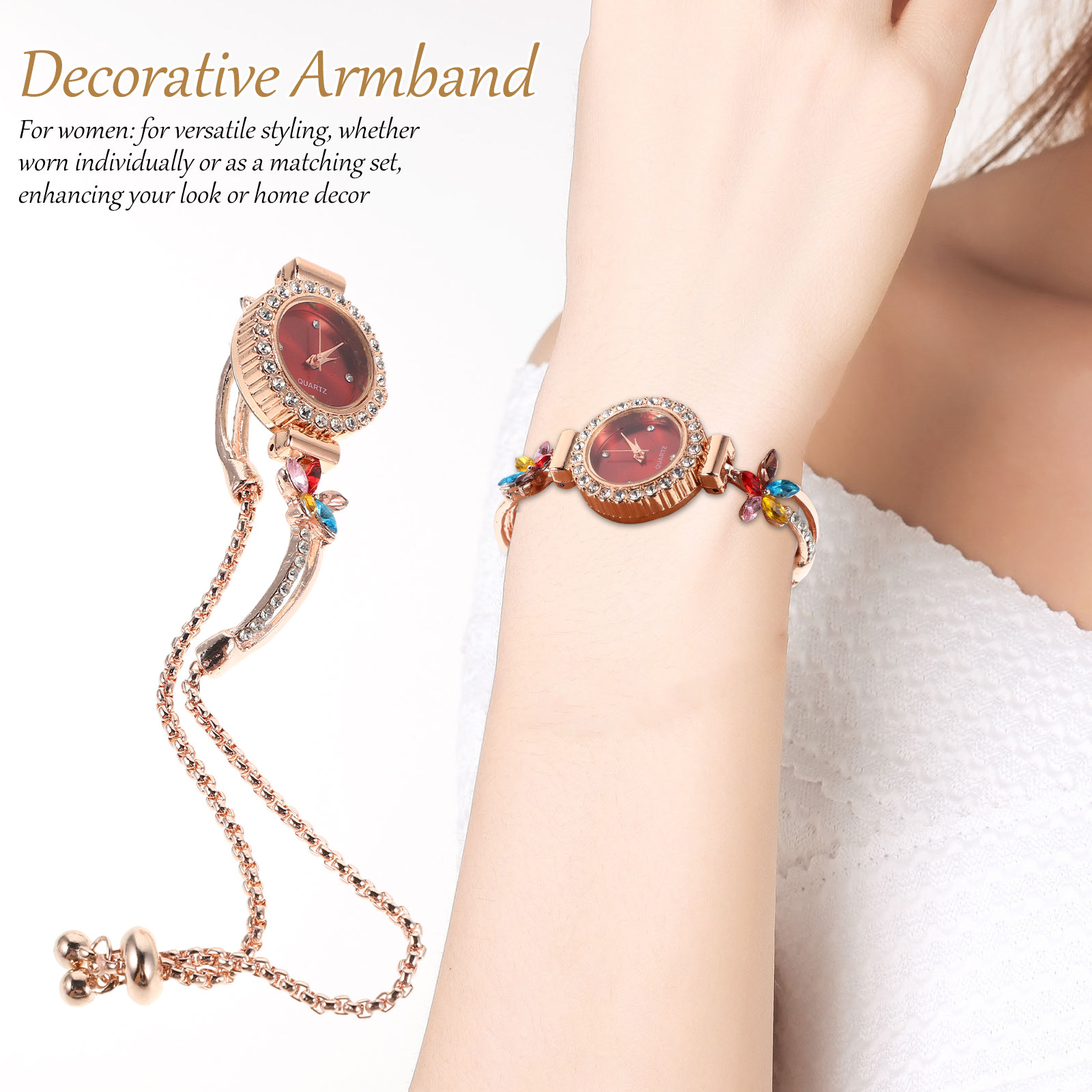 Women's Floral Rhinestone Brac - огляд і ціна Jewels In Quartz Watches