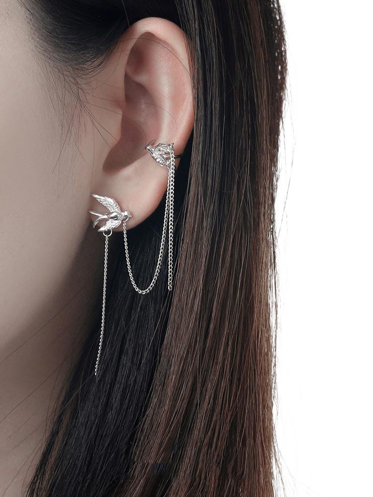 F.I.N.S Bird-Shaped S925 Sterl - огляд і ціна Ear Cuff No Piercing