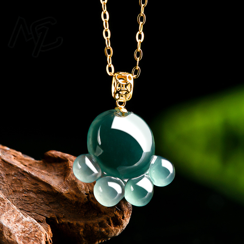 Natural Real Emerald Blue Wate - огляд і ціна Necklace Pendant