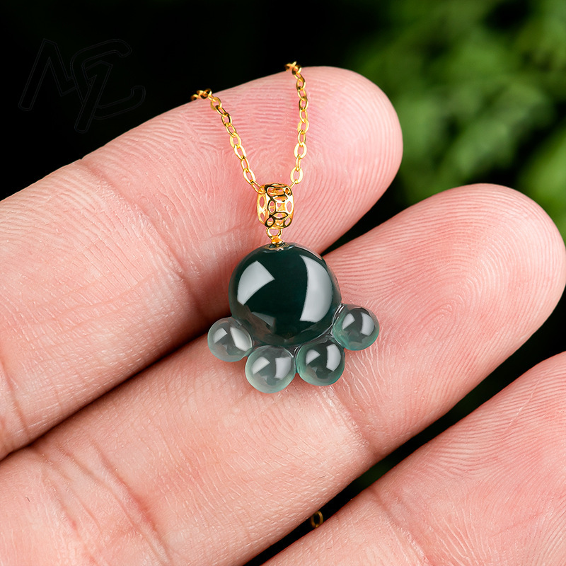 Natural Real Emerald Blue Wate - огляд і ціна Necklace Pendant