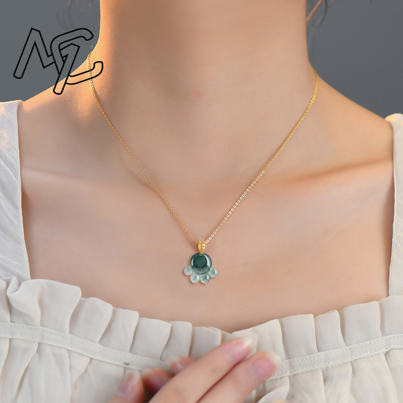Natural Real Emerald Blue Wate - огляд і ціна Necklace Pendant